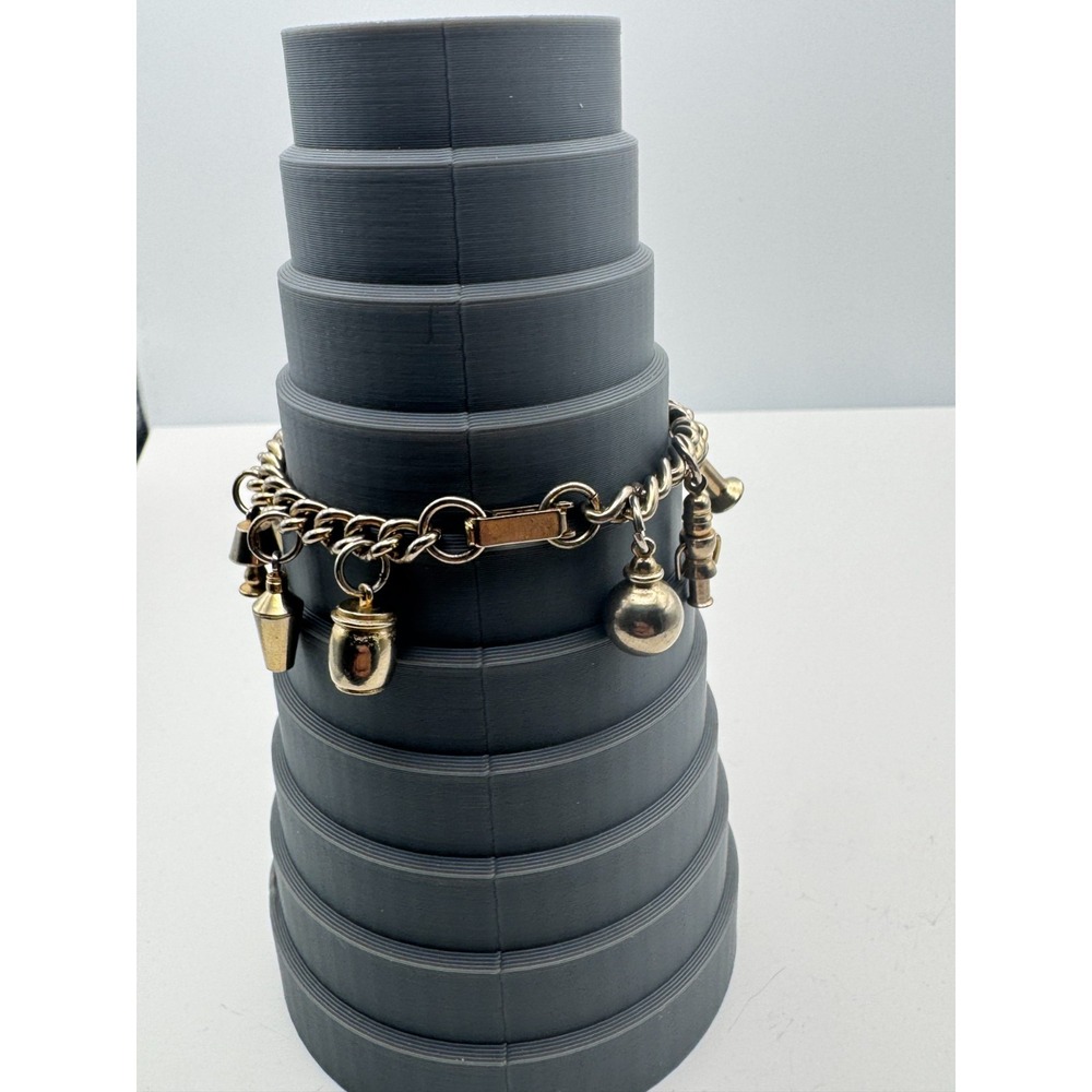 Vintage Charm Bracelet Office Theme Barware Moveable Bell Roller Lamp 1950s - Picture 9 of 9
